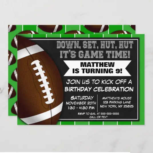 Football Party Invitation Printable Digital Download Birthday Party Invitation