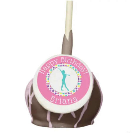 gymnastics birthday party printable cake pop treat