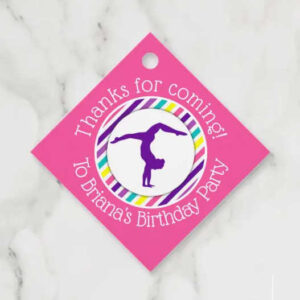 Gymnastics Favor Tags for Birthday Party Favors