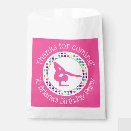 custom party favor bags gymnastics birthday