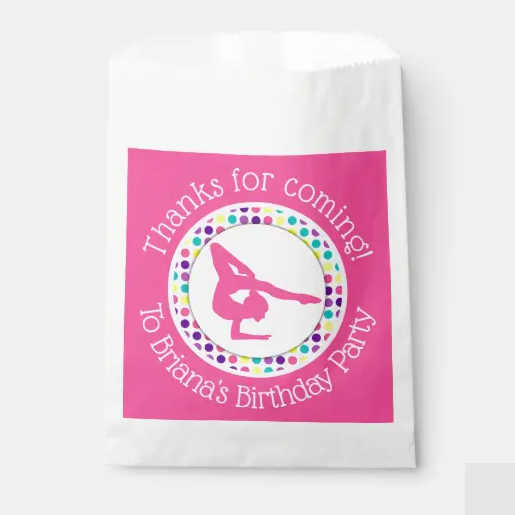 Gymnastics Birthday Party Girl Favor Bags