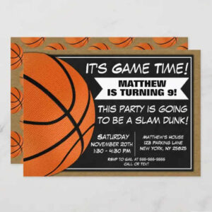 Basketball Party Invitation Printable Digital Download Birthday Party Invite