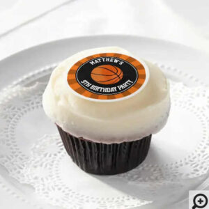 Basketball Cupcakes Personalized Frosting Rounds