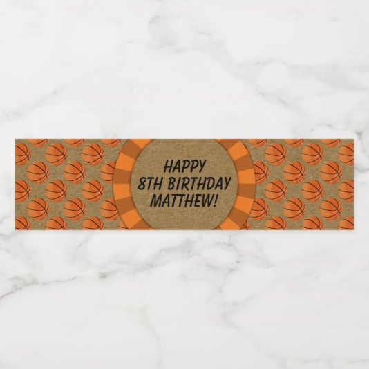 Basketball Party Water Bottle Label Printable Digital Download Birthday Party Water Bottle Wrapper