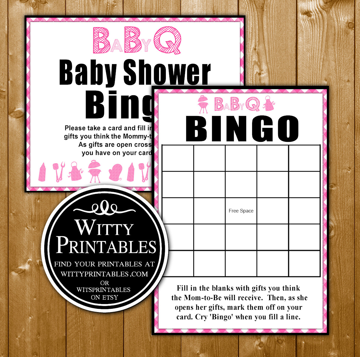 Bingo Baby Shower Game Bbq Theme For Girls Wittyprintables