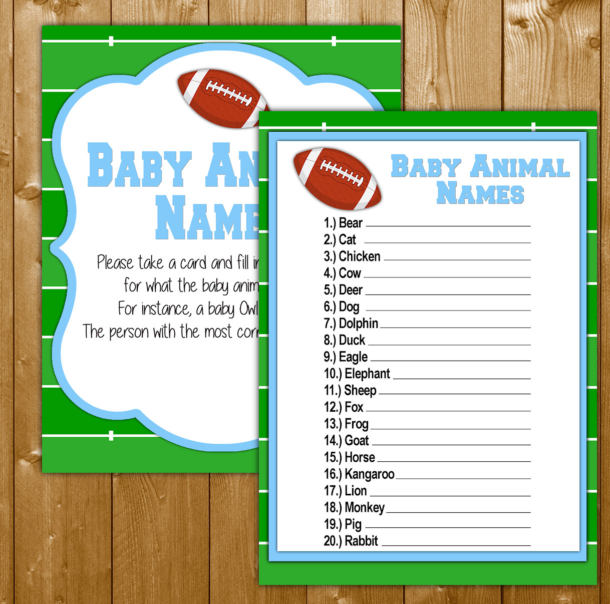 sports theme baby shower games