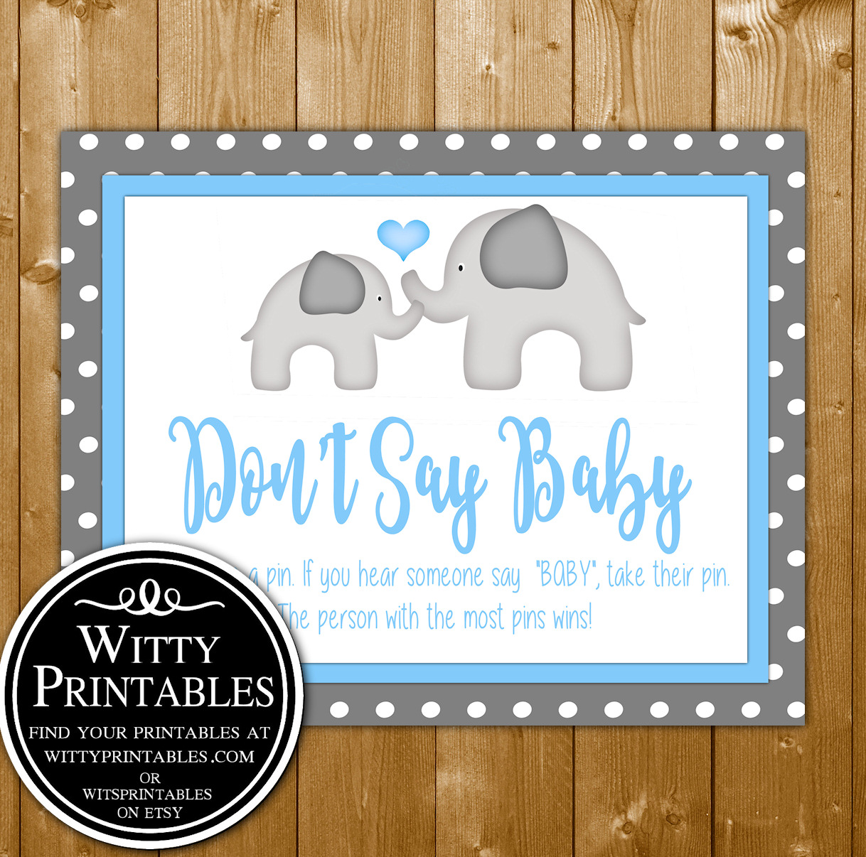 10 Baby Shower Games Pack, Blue Elephant Theme for Boy ...