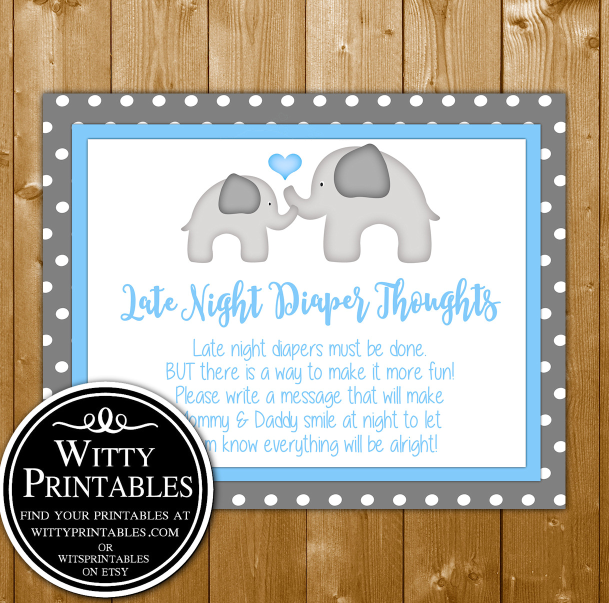 Elephant Diaper Thoughts Sign Elephant Late Night Diapers Sign Sign The Diaper Elephant Baby Shower Game Elephant Sign The Diaper Activity