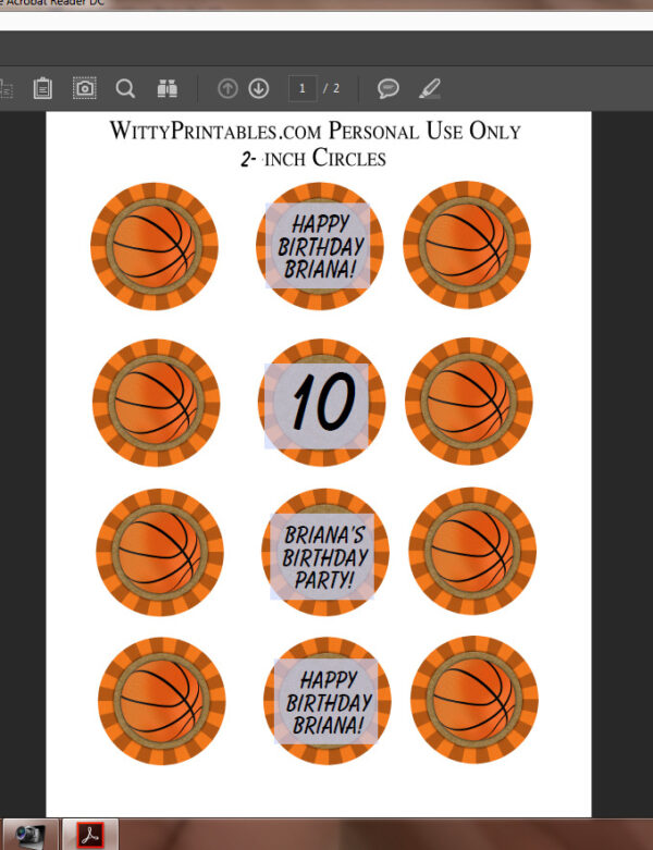 Basketball Cupcake Toppers and Birthday Cupcake Wrappers | WittyPrintables