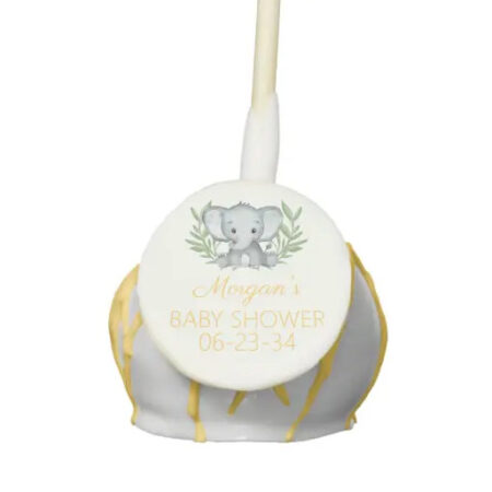 yellow elephant baby shower cake pop