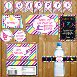 Gymnastics Birthday Party Printables Wittyprintables