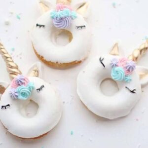 unicorn party food ideas, donuts