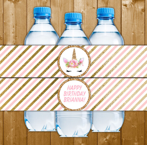 magical unicorns party water bottle label party printables unicorn