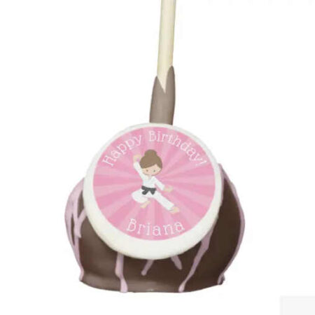 karate girl birthday party printables cake pop