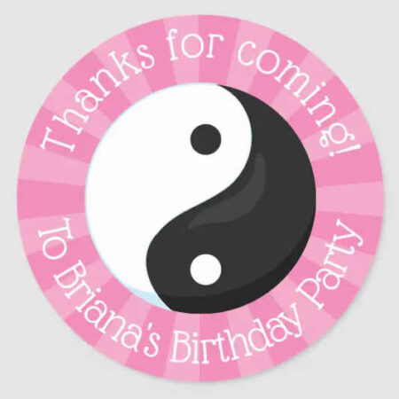 karate girl birthday party printables favor sticker