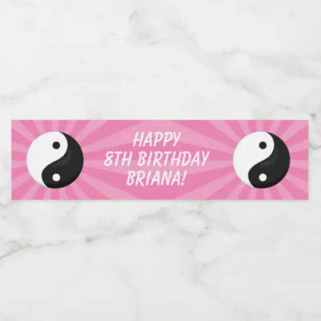 karate girl birthday party printables water bottle labels