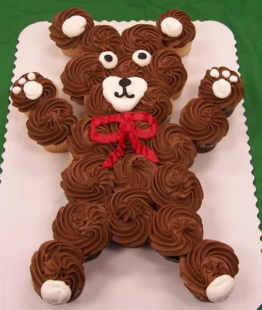 teddy bear cupcakes chocolate pull apart