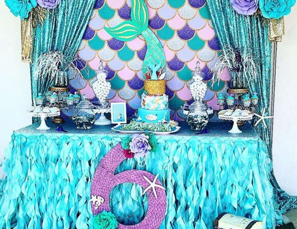 mermaid birthday party candy bar ideas