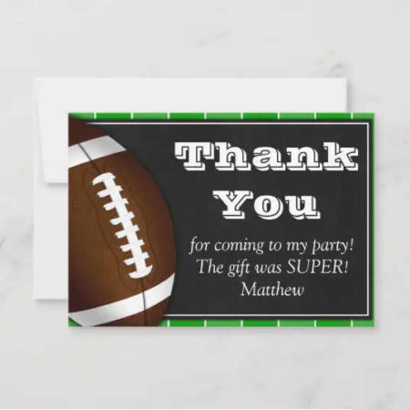 football party printables thank you note card