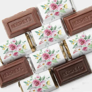 pink floral girl baby shower mni chocolate bar wrappers hersheys