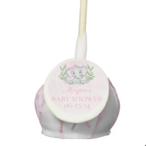 pink elephant girl baby shower cake pop