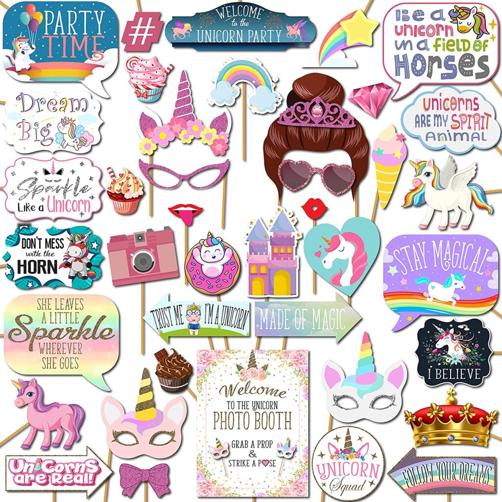 unicorn party photo booth props