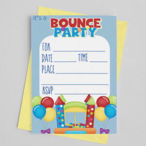 bounce house kids party invitation