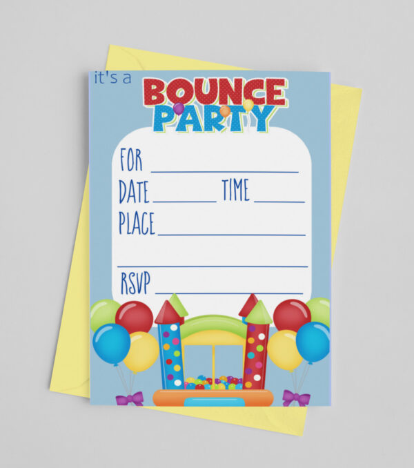 bounce house kids party invitation