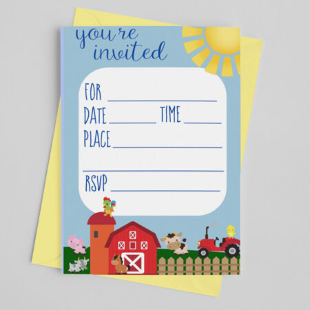 farm kids party invitation