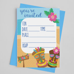 hawaiian luau kids party invitation