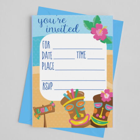 hawaiian luau kids party invitation