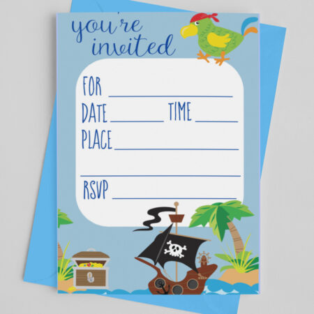 free pirate kids party invitation