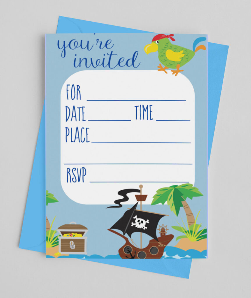 free pirate kids party invitation