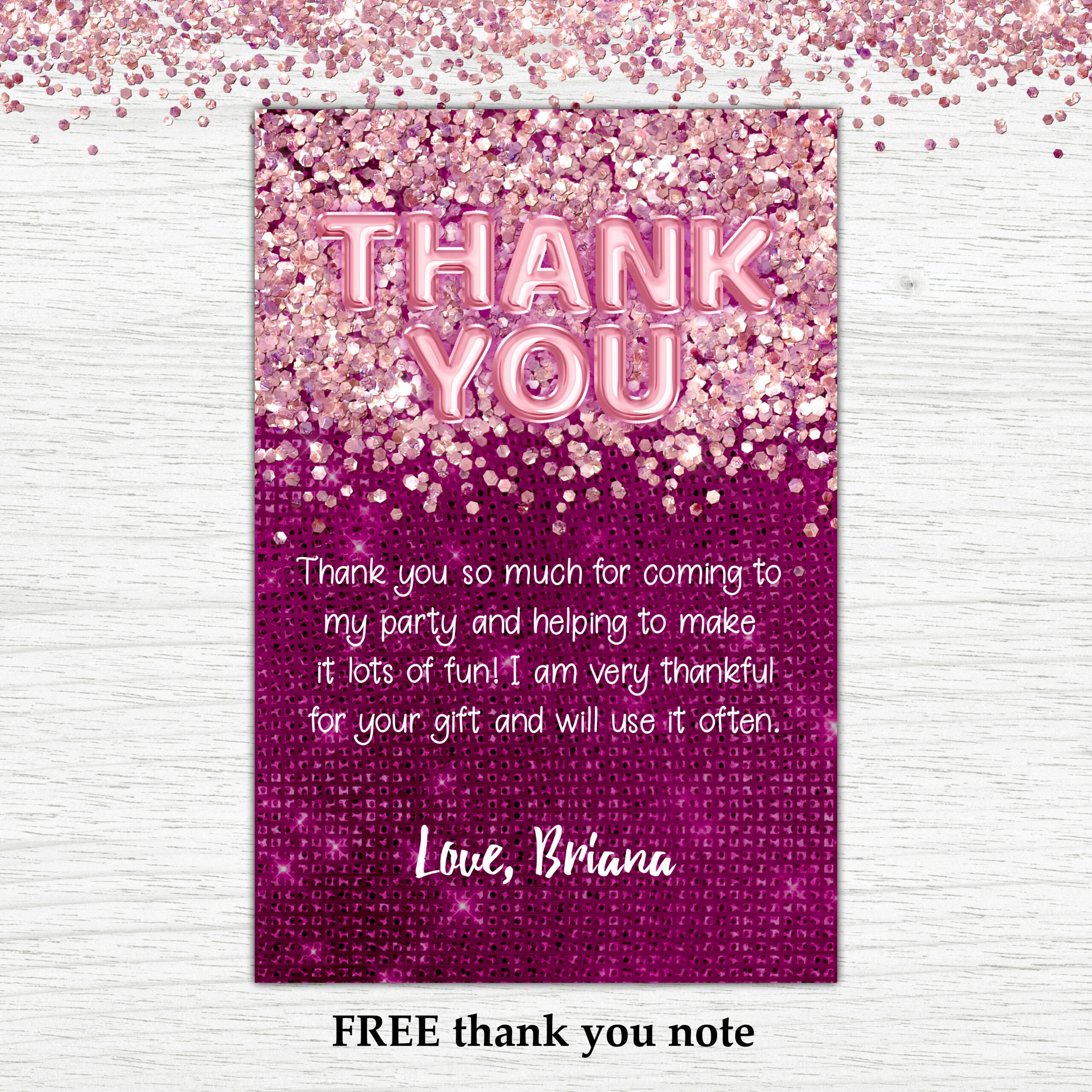 Rose Gold Glitter & Foil 18th Birthday Thank You Gift Tags