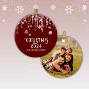 photo christmas ornament, red