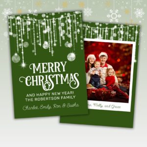 photo christmas card, green