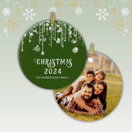 photo christmas ornament, green