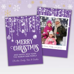 photo christmas cards, purple