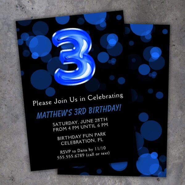 3rd birthday party invitation