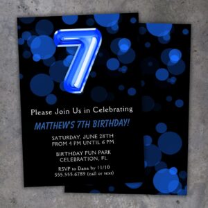 7th birthday party invitation,