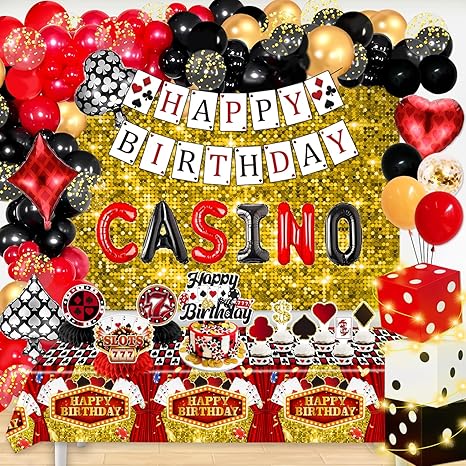 casino night birthday party supplies