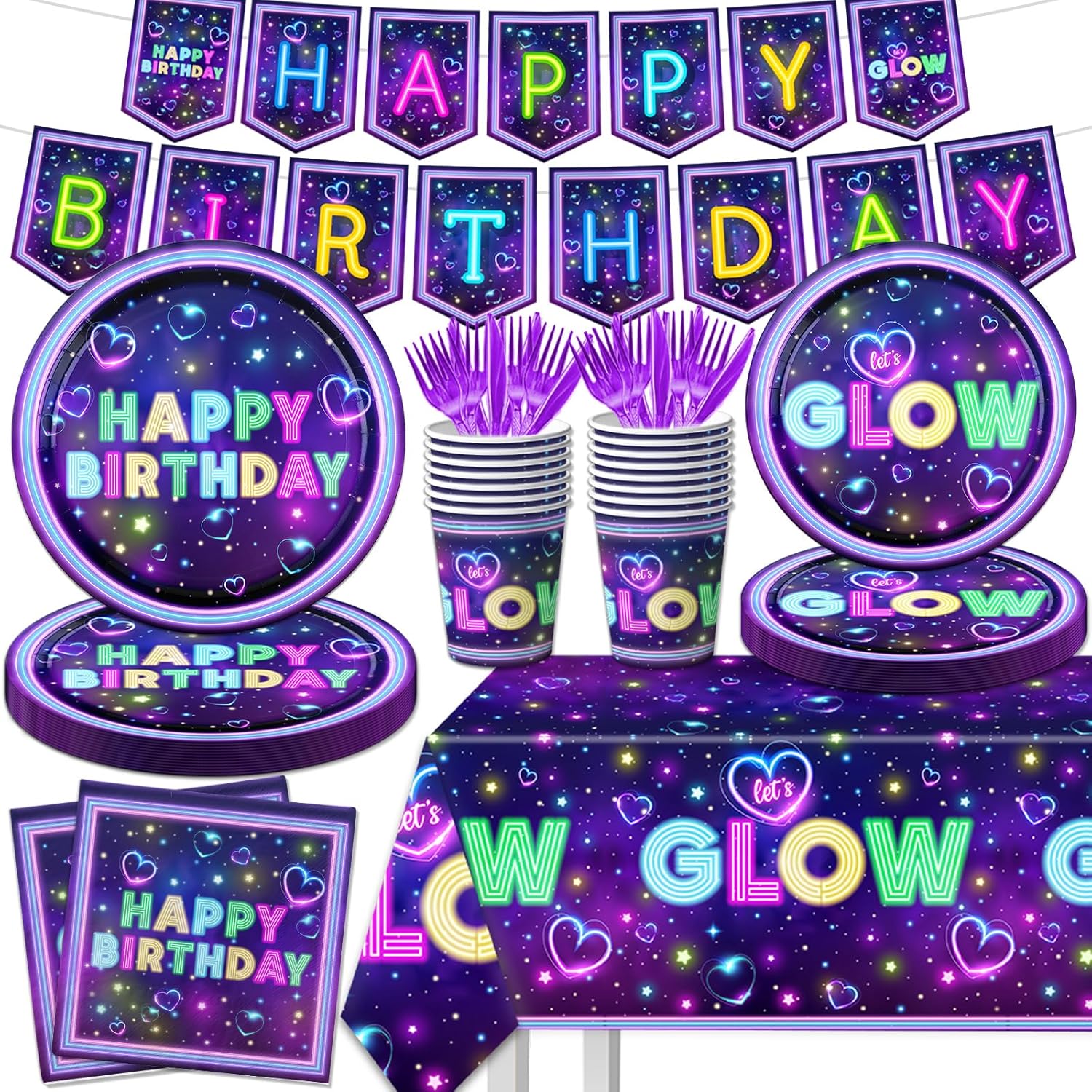 glow birthday party supplies