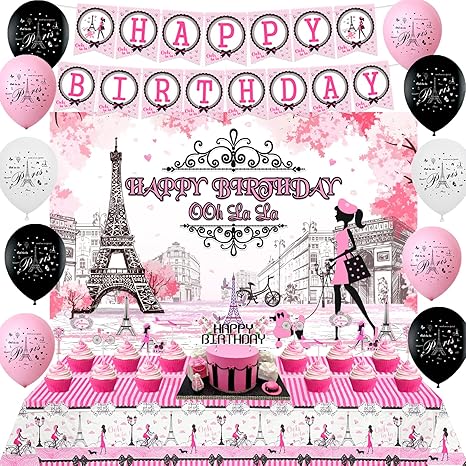 paris birthday party supplies