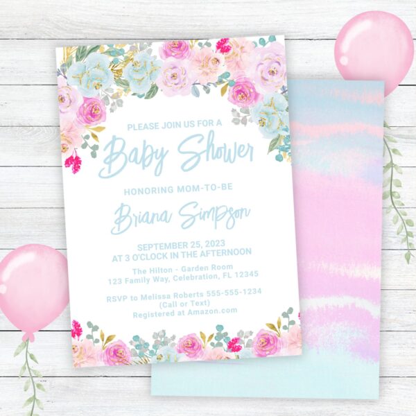 boy baby shower invitation