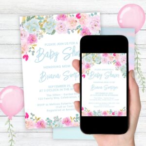 boy baby shower invitation digital