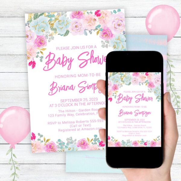 baby shower invitation digital